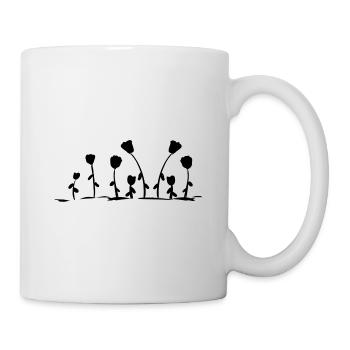 natural flowers rose earth line pattern - Mug - white - Right