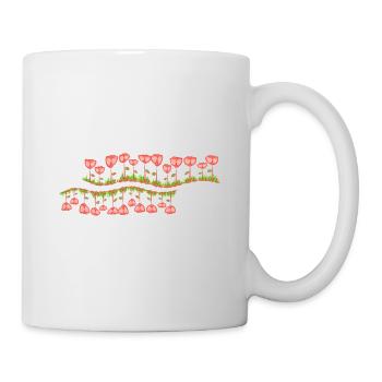 natur linie welle grass blumen - Tasse - Weiß - Rechts