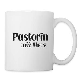 Pastorin mit Herz Pfarrerin Pastor Geschenk Kirche - Tasse - Weiß - Rechts