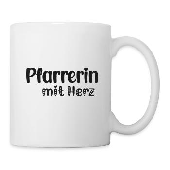 Pfarrerin mit Herz Jesus Glaube Kirche - Tasse - Weiß - Rechts