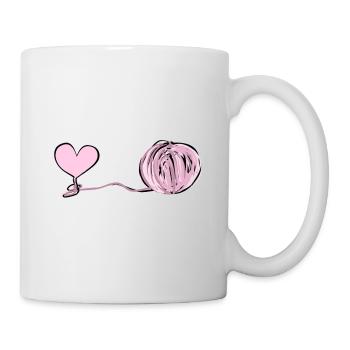 Symbole du cœur laine ligne rose amour - Mug blanc - blanc - Droite