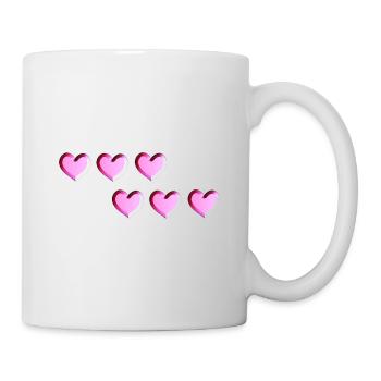sechs herzen pink glitzer - Tasse - Weiß - Rechts