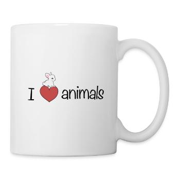 ich liebe tiere Hase tierliebe - Tasse - Weiß - Rechts