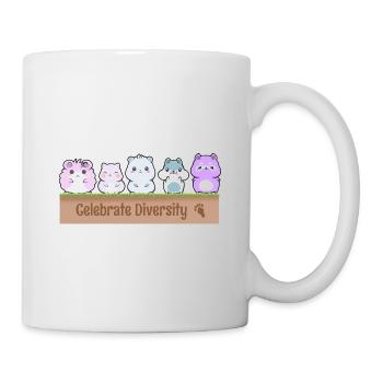 Celebrate Diversity Hamster Lover Hamster Owner An - Tasse - Weiß - Rechts