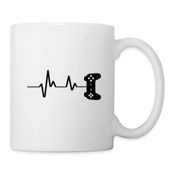 Ecg Heartbeat Video Game Player Gaming Console Pc - Tasse - Weiß - Rechts