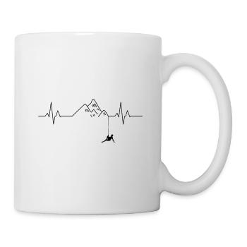 Ecg Heartbeat Graphic Bouldering Mountaineering Bo - Tasse - Weiß - Rechts