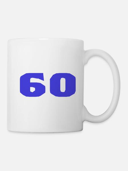 60. 60 JAHRE. 60-JÄHRIGES JUBILÄUM. 60. GEBURTSTAG. - Tasse - Weiß