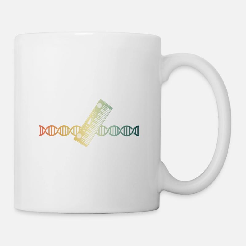 Keyboard Piano Synthesizer DNA Klangvolle Genetik - Tasse - Weiß