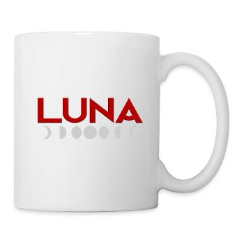 Luna (Mond) und Mondphasen Geschenk Halbmond hell - Tasse - Weiß - Rechts