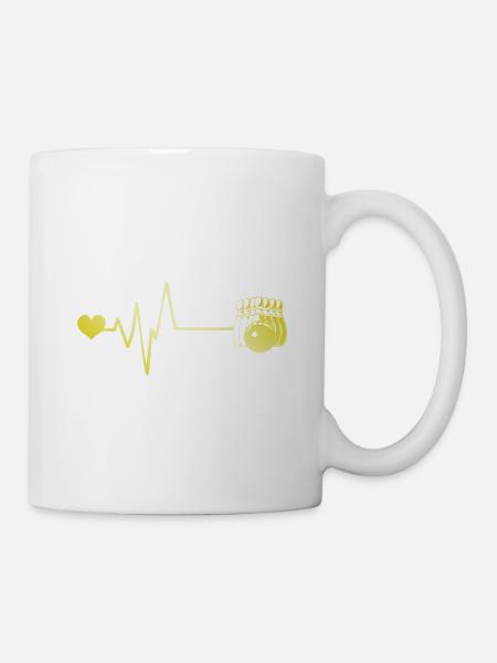 Kegeln Herzschlag - Tasse - Weiß