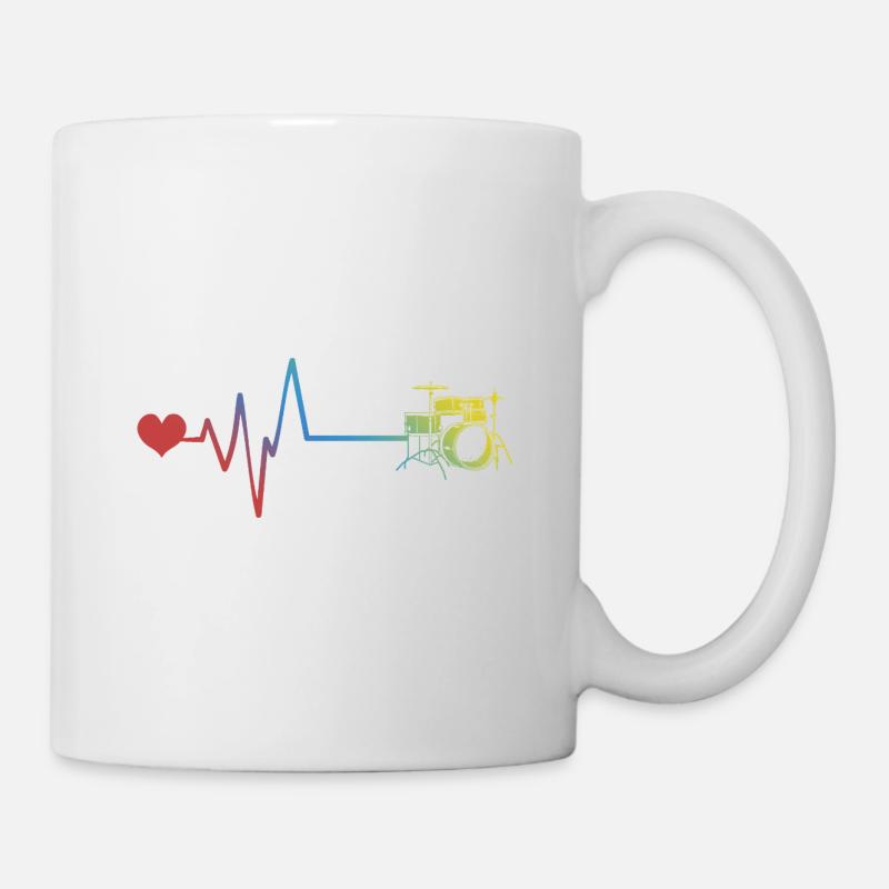 Schlagzeug Musik - Tasse - Weiß