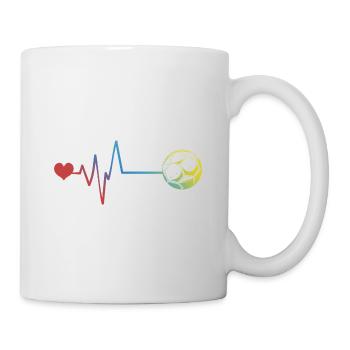 Rythme cardiaque de pouls de football - Mug blanc - blanc - Droite