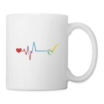 Sifflement Pouls Battement de cœur - Mug blanc - blanc - Droite