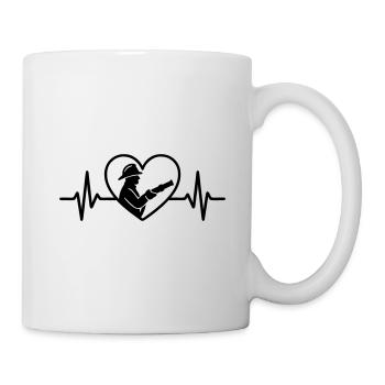 Firefighter Helmet Heart - Mug - white - Right