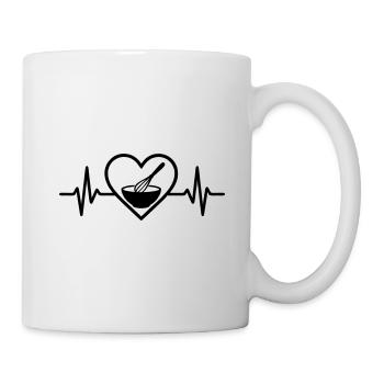 Pâtissier Fouet Bol Cœur - Mug blanc - blanc - Droite