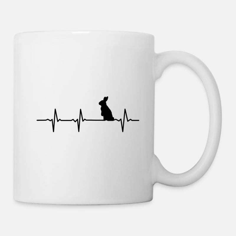 Lapin de battement de coeur Lapins Cadeau de lapin de Pâques - Mug blanc - blanc