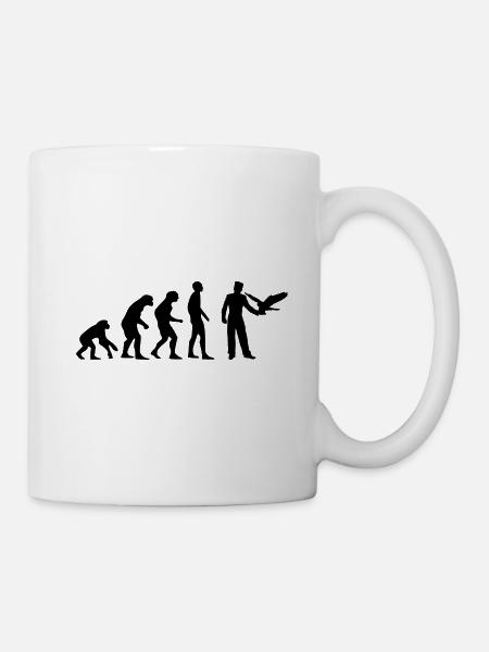 Falknerei Evolution Falkner Tierpfleger Beizvogel - Tasse - Weiß