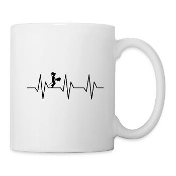 hobby Horse ECG Battement de coeur cadeau - Mug blanc - blanc - Droite