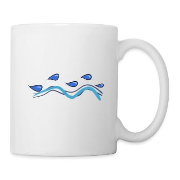 linie tropfen wasser symbol linien - Tasse - Weiß - Rechts
