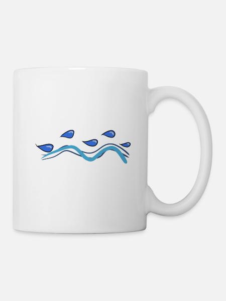 linie tropfen wasser symbol linien - Tasse - Weiß