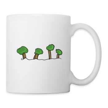 cartoon bäume symbol baum wald linie - Tasse - Weiß - Rechts
