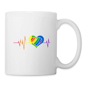 Pride Heart Lgbtq Bisexual Rainbow Love Transgende - Tasse - Weiß - Rechts
