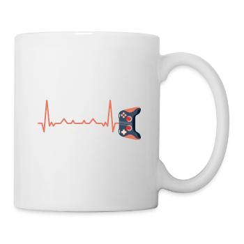Ecg Heartbeat Video Game Player Gaming Console Pc - Tasse - Weiß - Rechts