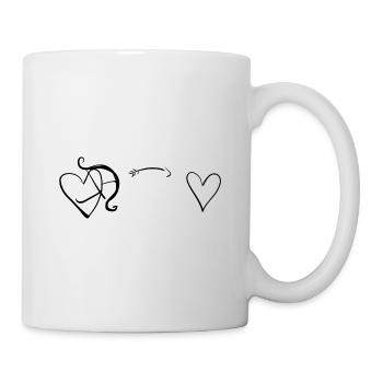 bow shooting arrow heart love symbol - Mug - white - Right