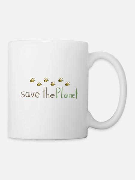 sauver la planète abeilles conservation de la nature protection du climat - Mug blanc - blanc
