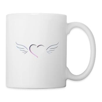 silver angel heart symbol - Mug - white - Right