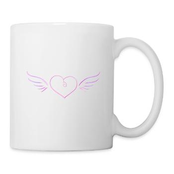 Rose Glitter Heart Symbol Angel Wings - Mug blanc - blanc - Droite