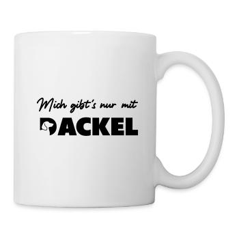 Mich gibts nur mit Dackel - Tasse - Weiß - Rechts