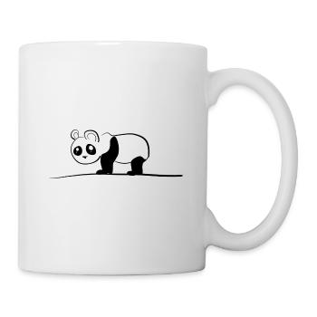 panda tier bär linie - Tasse - Weiß - Rechts