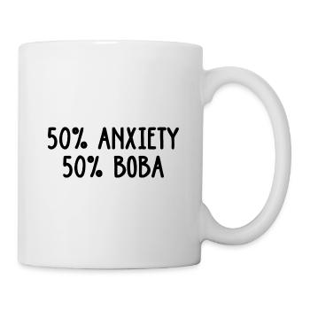 50% Anxiety 50% Boba Tea Lover Tea Drinker Cup Bre - Tasse - Weiß - Rechts