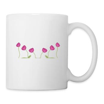 fleurs roses symbole plante - Mug blanc - blanc - Droite