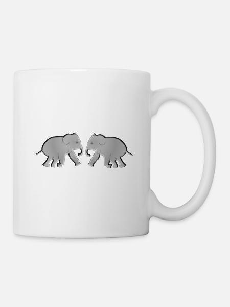 zwei elefante tiere tier - Tasse - Weiß