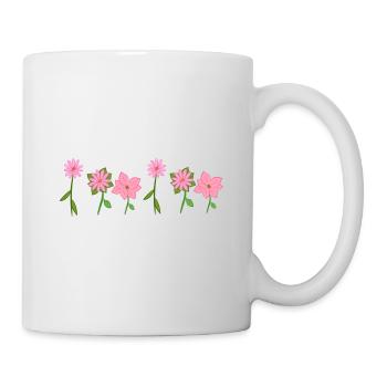 Pink Flowers Line Plants - Mug - white - Right