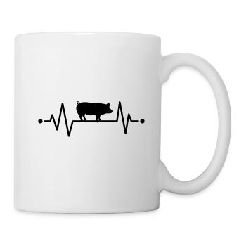 Wildschwein Herzschlag Wildsau EKG Keiler - Tasse - Weiß - Rechts