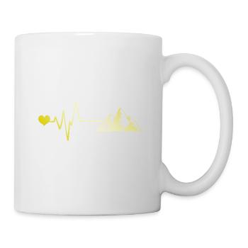 Herzschlag Berge Mountains Love - Tasse - Weiß - Rechts
