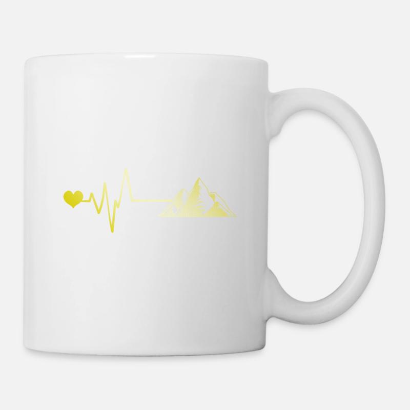 Herzschlag Berge Mountains Love - Tasse - Weiß