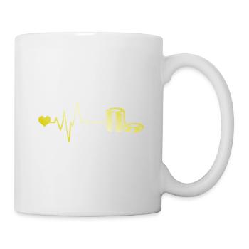 Poker jeton pouls coeur amour - Mug blanc - blanc - Droite