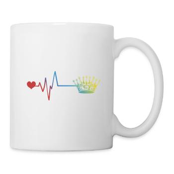 Krone Puls Herzschlag icon - Tasse - Weiß - Rechts