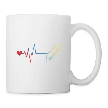 Bow and arrow pulse heartbeat - Mug - white - Right