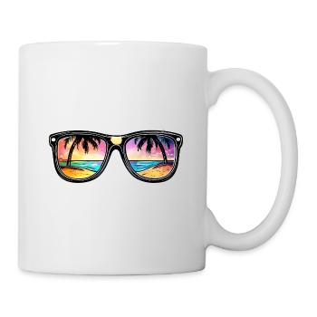 Lunettes de soleil Plage Palmiers Vacances - Mug blanc - blanc - Droite