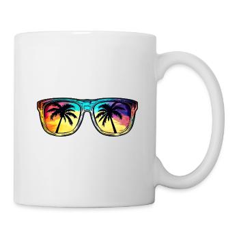 Lunettes de soleil Palmier Symbole - Mug blanc - blanc - Droite