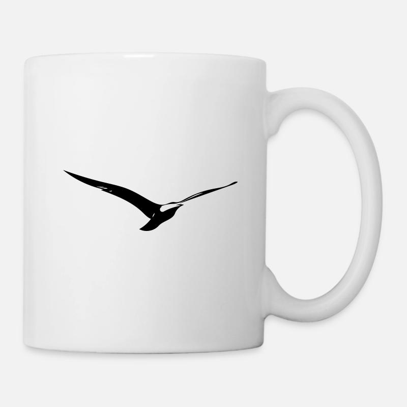Vintage Möwe im Flug - Tasse - Weiß