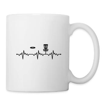 Disc Golf Frisbee Midrange Heartbeat Set Gift - Mug - white - Right