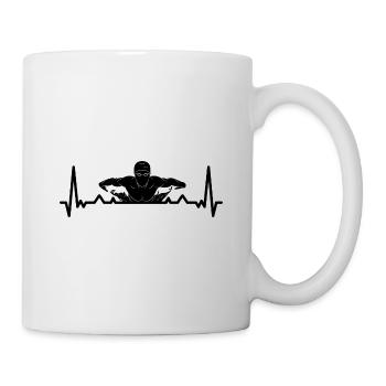 Schwimmer Herzschlag EKG Wassersport Schwimmen Wet - Tasse - Weiß - Rechts