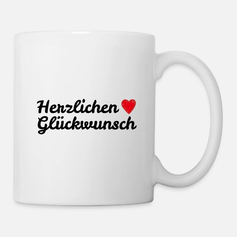 Herzlichen Glückwunsch - Tasse - Weiß