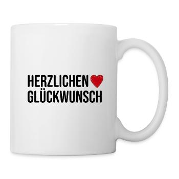Glückwunsch Geburtstagsgruß Geschenkidee - Tasse - Weiß - Rechts